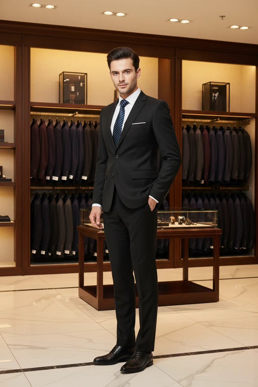 Men's slim fit luxury 3-piece wedding suit – blazer, pants and vest set