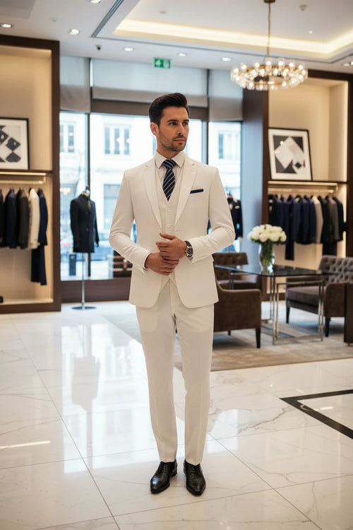 Men's slim fit luxury 3-piece wedding suit – blazer, pants and vest set